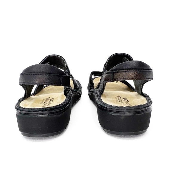 Naot Enid Sandals Size 8 Black Leather Bronze Burnished Strappy Open Toe EUC - Picture 6 of 11